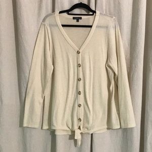 Cream colored blouse from Lane Bryant